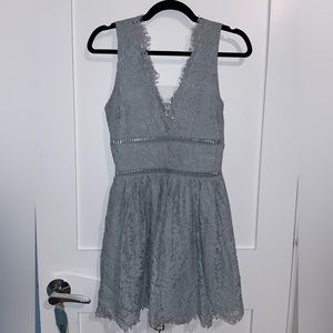 Dusty blue lace dress